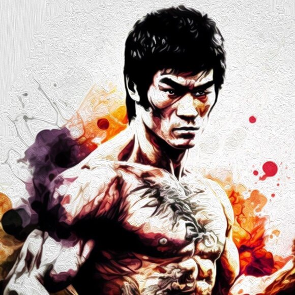 20x30 Bruce Lee Wall Art Martial Arts Watercolor Oil Painting Poster - Picture 4 of 5